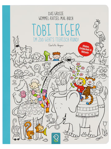 klein & groß Verlag Mal- und Rätselbuch "Tobi Tiger - Im Zoo geht's tierisch rund"