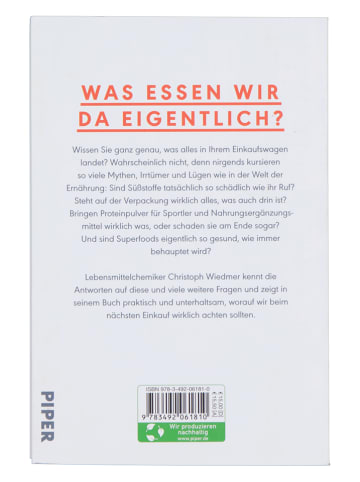 PIPER Ernährungsratgeber "Lebensmittellügen"