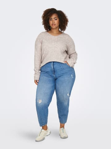 ONLY Carmakoma Pullover in Rosa/ Creme