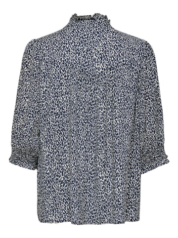 ONLY Bluse in Dunkelblau/ Weiß