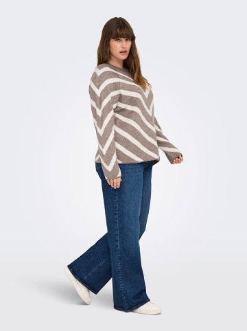 ONLY Sweter w kolorze szarobrązowo-kremowym