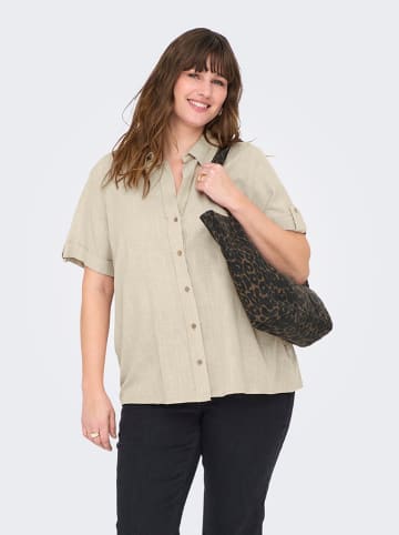 ONLY Carmakoma Hemd "Coco" in Beige