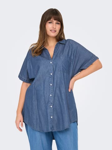 ONLY Carmakoma Hemd "Penna" in Blau
