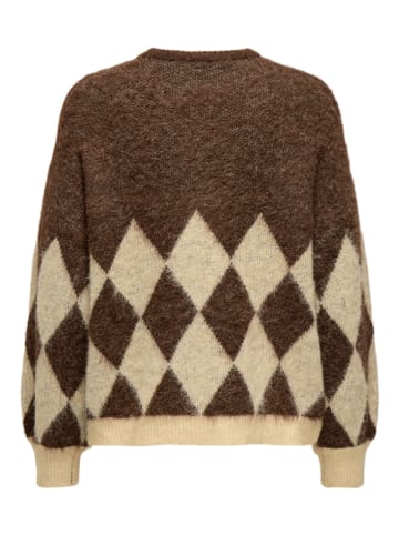 ONLY Pullover in Braun/ Beige