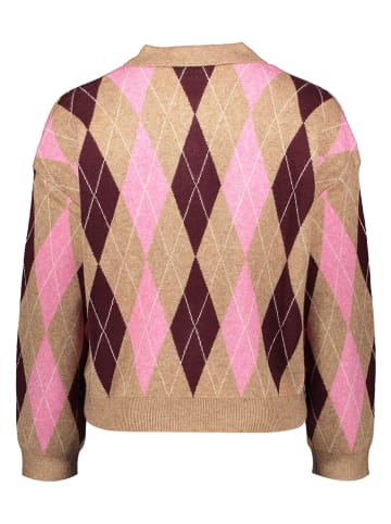 ONLY Sweter w kolorze jasnoróżowo-fioletowo-jasnobrązowym