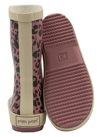 POM POM Gummistiefel in Hellbraun