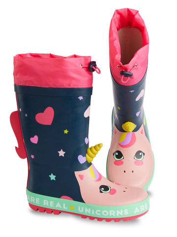 Denokids Rubberlaarzen "Unicorn" donkerblauw