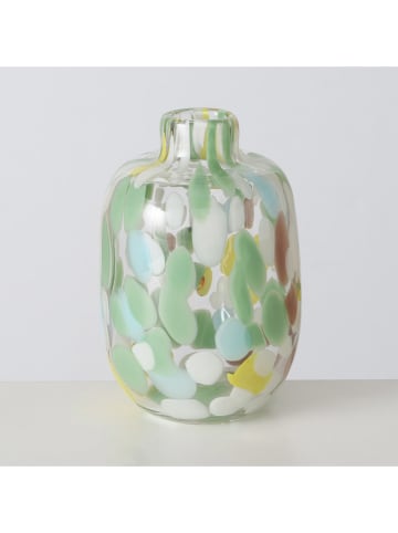 Boltze Wazon "Greena" w kolorze zielono-białym - wys. 17 x Ø 13 cm