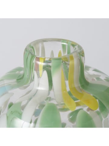 Boltze Wazon "Greena" w kolorze zielono-białym - wys. 17 x Ø 13 cm