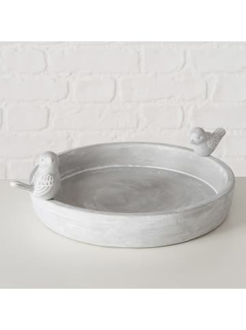 Boltze Vogeltränke "Badum" in Hellgrau - Ø 21 cm