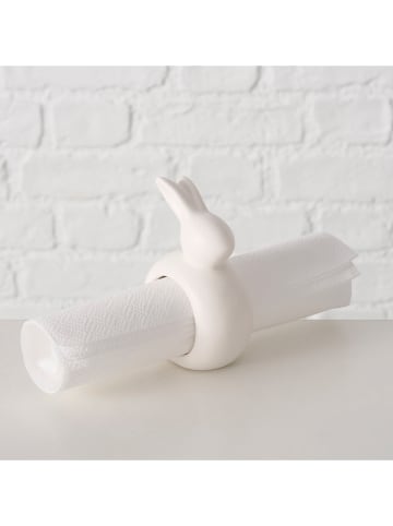 Boltze 2-delige set: servetringen "Mercy" wit - (H)9 cm