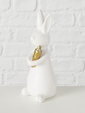 Boltze Decofiguur "Hopsi" wit/goudkleurig - (H)17 cm