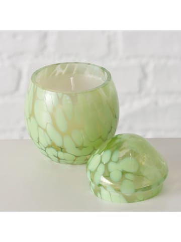 Boltze Świecznik "Paska" w kolorze zielonym - wys. 8,8 cm