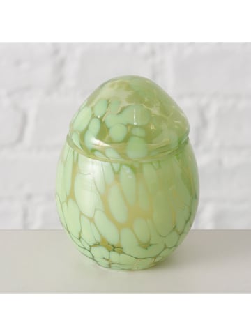 Boltze Świecznik "Paska" w kolorze zielonym - wys. 8,8 cm