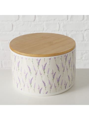 Boltze 2er-Set: Vorratsdosen "Lavander" in Creme/ Lila - (H)10,5 x Ø 16 cm