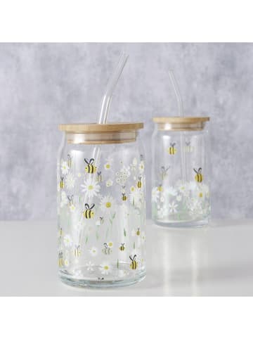 Boltze 2er-Set: Trinkbecher "Honey" in Transparent/ Gelb - 450 ml