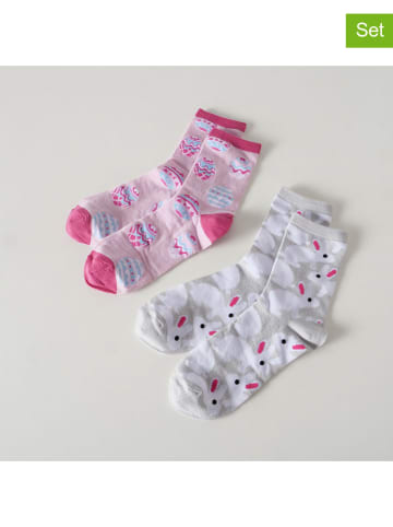 Boltze 2er-Set: Socken "Bonil" in Hellrosa/ Hellgrau