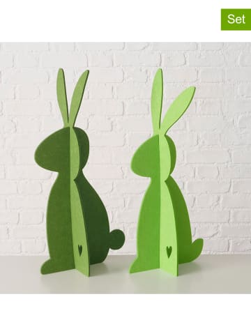 Boltze Figurki dekoracyjne (2 szt.) "Freddo" w kolorze zielonym - wys. 59,7 cm