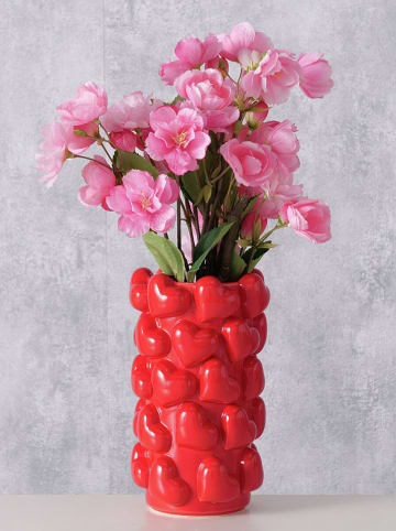 Boltze Vaas "Herzen" rood - (H)20 x Ø 12 cm