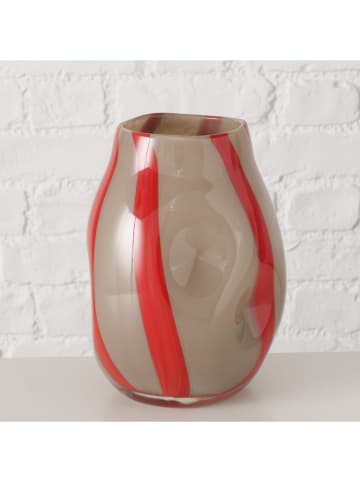 Boltze Vase "Larana" in Beige/ Rot - (H)23 cm