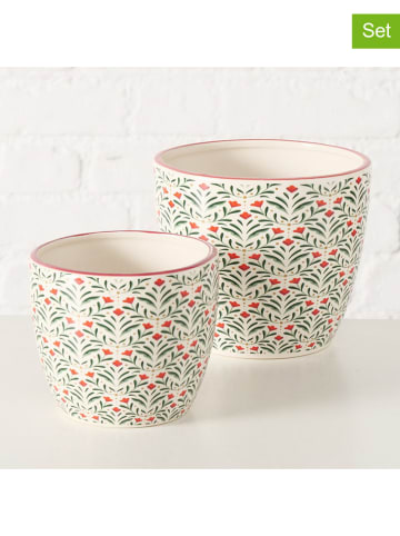 Boltze 2-delige set: overpotten "Paris" wit/groen/rood