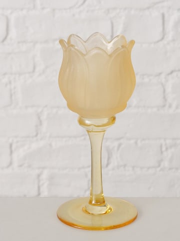Boltze Świecznik "Tully" w kolorze żółtym - wys. 17 cm