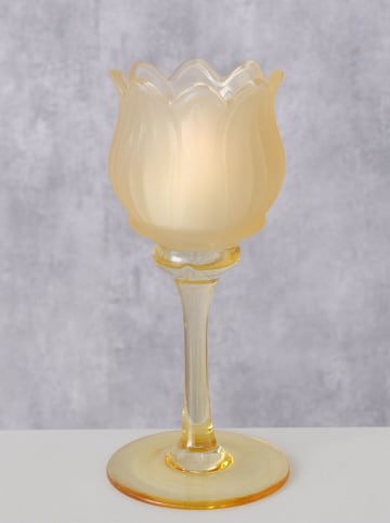 Boltze Świecznik "Tully" w kolorze żółtym - wys. 17 cm