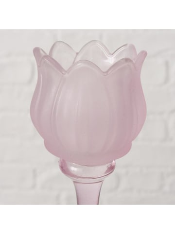 Boltze Świecznik "Tully" w kolorze fioletowym - wys. 22 cm