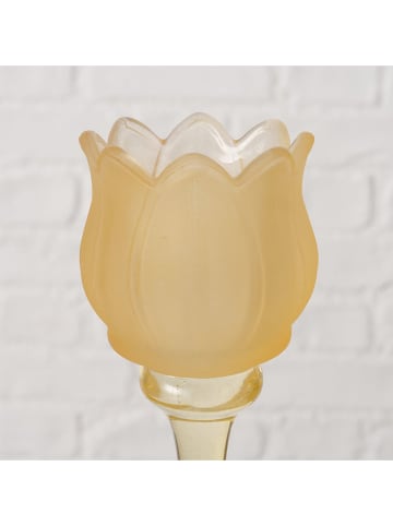 Boltze Świecznik "Tully" w kolorze żółtym - wys. 22 cm
