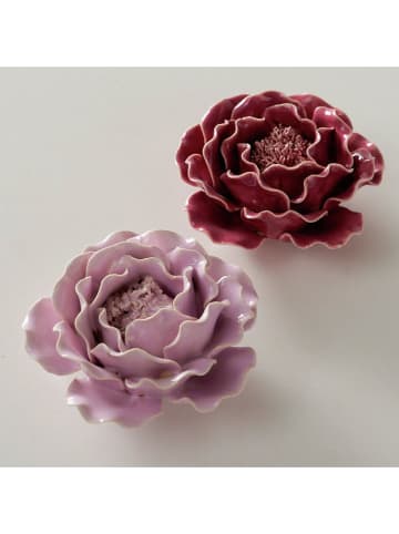 Boltze 2er-Set: Dekoaufsteller "Hedy" in Rot/ Lila - (H)4 cm