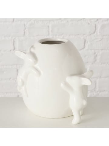 Boltze Vase "Fanny" in Weiß - (B)17,5 x (H)14,5 x (T)15 cm
