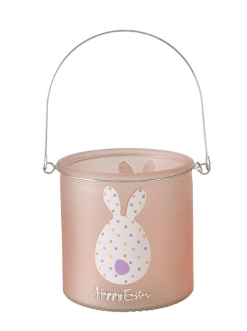 Boltze Świeczniki (2 szt.) "Eggard" w kolorze jasnoróżowym i zielonym - wys. 12 cm