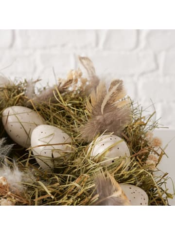 Boltze Tafelkrans "Norano" wit/groen - Ø 26 cm