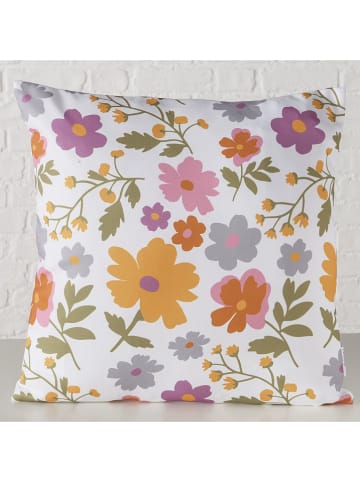 Boltze Kussen "Antonia" wit/groen/lichtroze - (L)45 x (B)45 cm