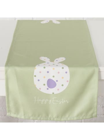 Boltze Tafelloper "Eggard" groen/wit - (L)140 x (B)40 cm