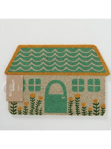 Boltze Kokos-deurmat "Bellaria" beige/donkergroen/geel - (L)60 x (B)40 cm