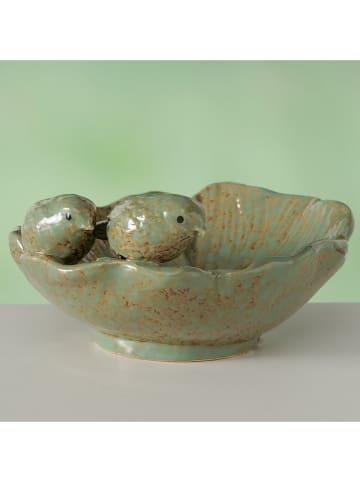 Boltze Vogelbad "Pepone" groen - (B)15,5 x (H)8 x (T)14,5 cm