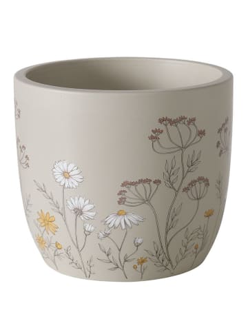 Boltze 2-delige set: overpotten "Meadow" beige/wit/geel