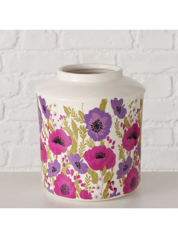 Boltze Vaas "Anouk" wit/paars - (H)18 x Ø 16 cm