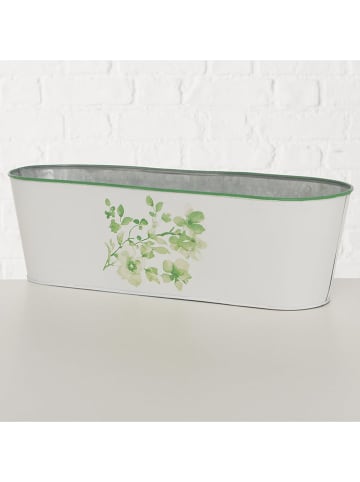 Boltze Osłonka "Kate" w kolorze biało-zielonym na doniczkę - 42 x 13 cm