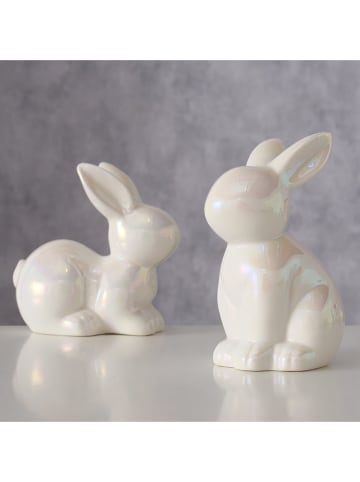 Boltze Figurki dekoracyjne (2 szt.) "Claudy" w kolorze białym - wys. 10,8 cm