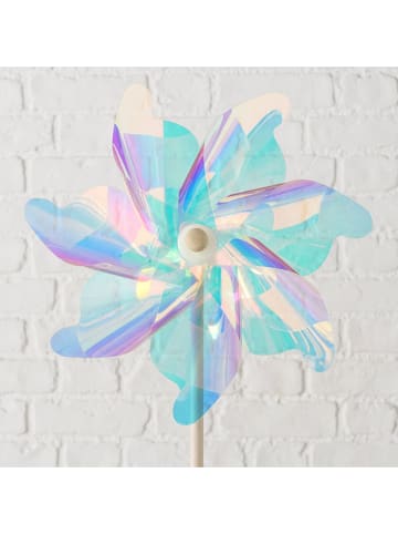 Boltze Windrad "Irene" in Hellblau/ Beige - (H)75 cm