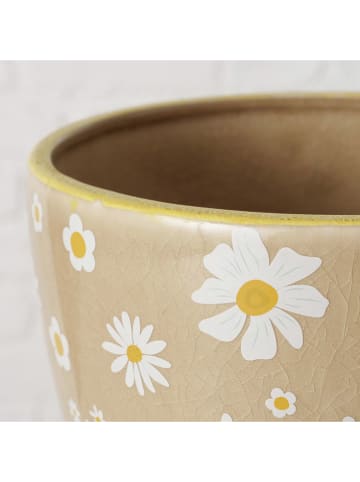 Boltze 2-delige set: overpotten "Honey" beige/wit