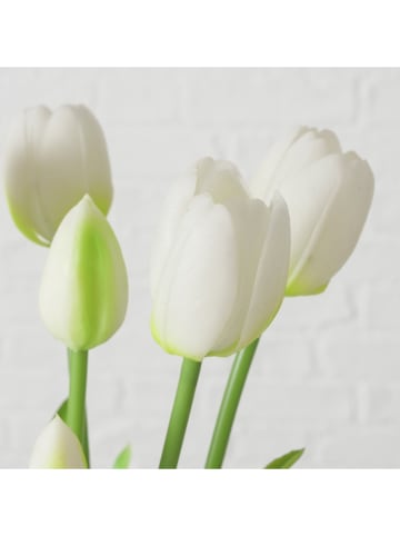 Boltze Dekostrauß "Falona" in Weiß/ Grün - (H)13 cm