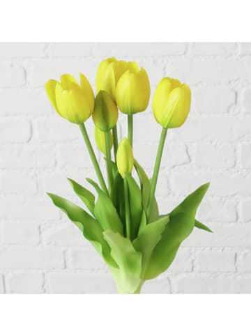 Boltze Decoboeket "Falona" goudkleurig/groen - (H)13 cm