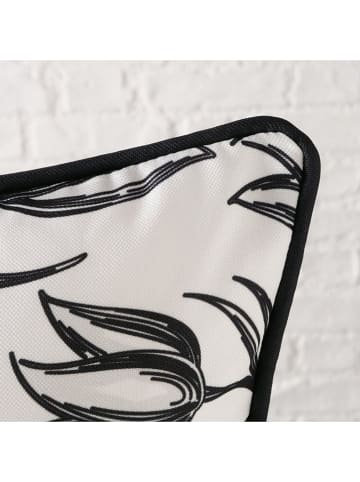 Boltze Kussen "Carina" wit/zwart - (L)45 x (B)45 cm