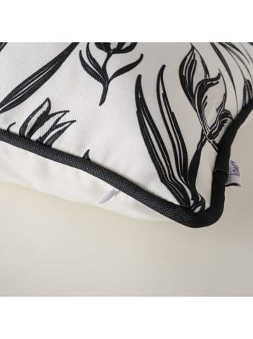 Boltze Kussen "Carina" wit/zwart - (L)45 x (B)45 cm