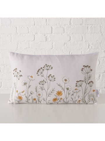 Boltze Kussen "Meadow" wit/geel - (L)50 x (B)30 cm