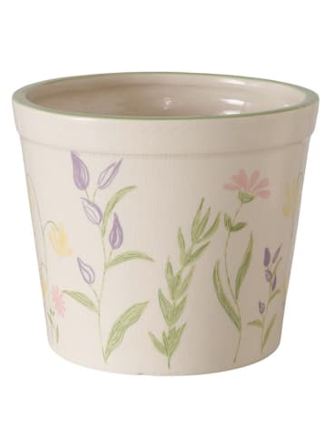 Boltze 2er-Set: Übertöpfe "Blossom" in Creme/ Grün