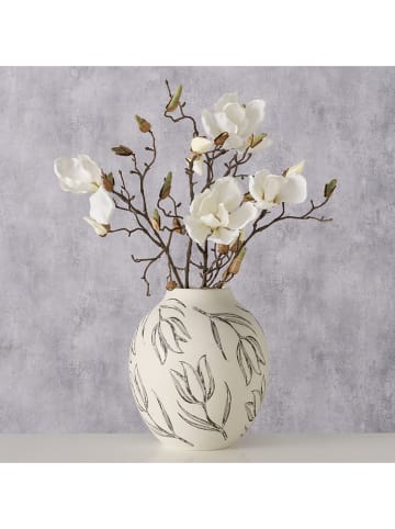 Boltze Vaas "Carina" crème/zwart - (H)25 x Ø 22 cm